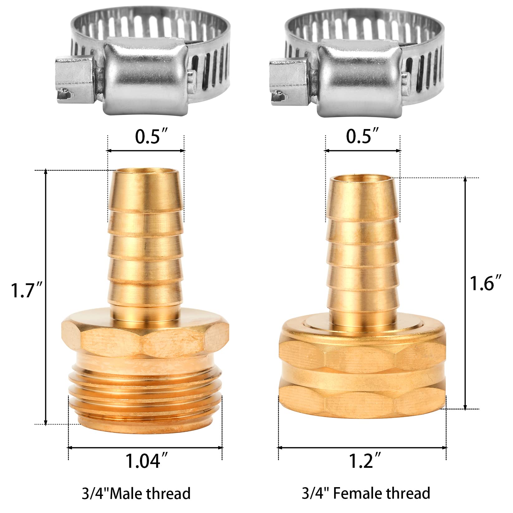 Sanpaint brass garden hose connector male end ready for quick, tool-free connection.