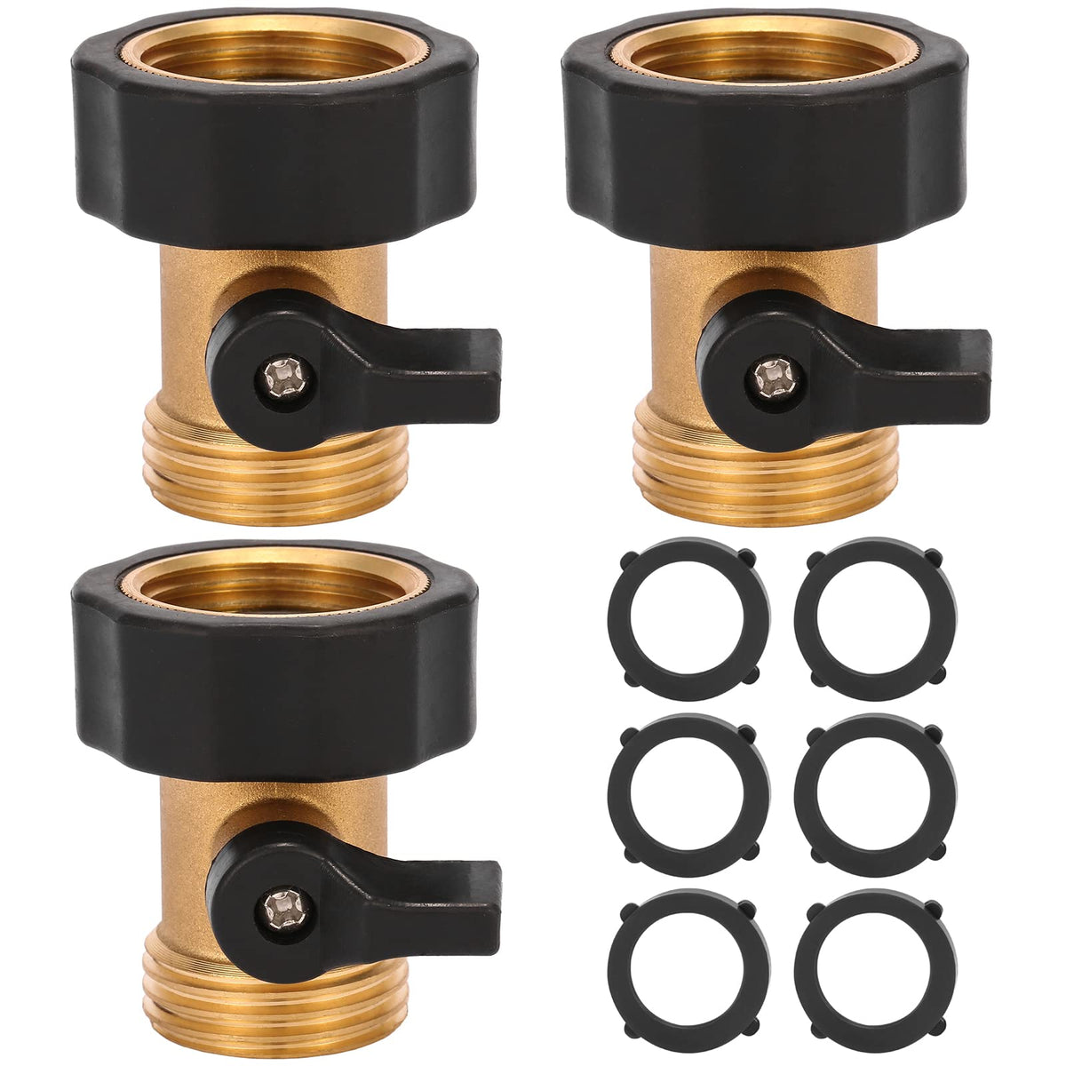Sanpaint brass garden hose shut-off valve with 3/4-inch connector for precise water control.