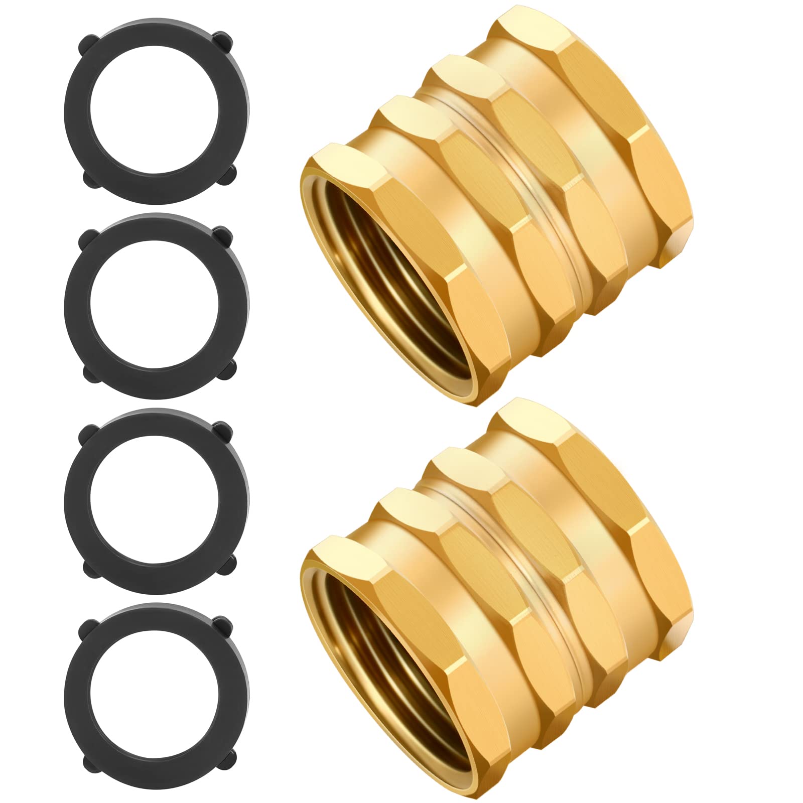 Sanpaint brass hose adapter double female connects two hoses securely, reducing leaks.