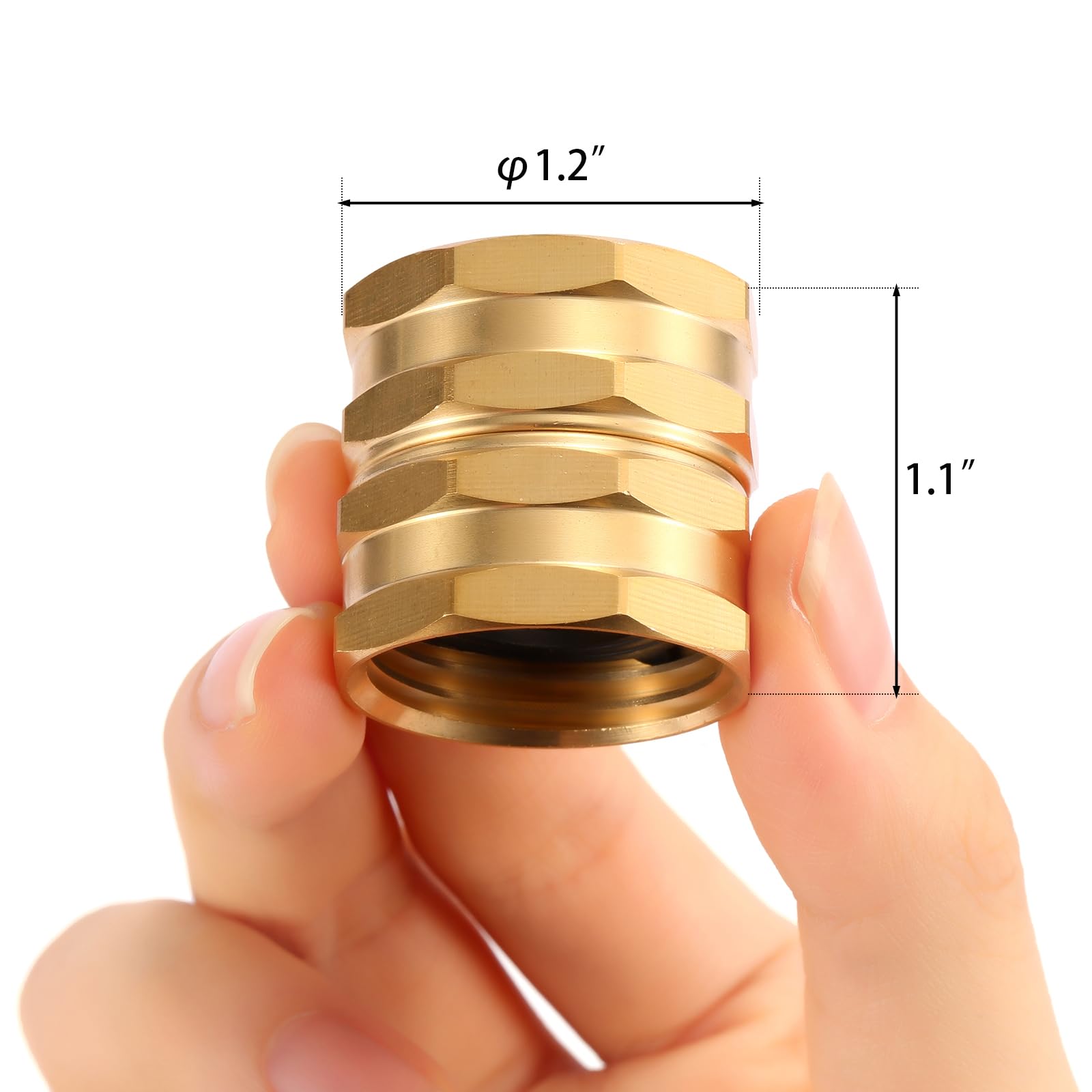 Sanpaint brass hose adapter swivel prevents twists, easing garden watering and maneuvering.