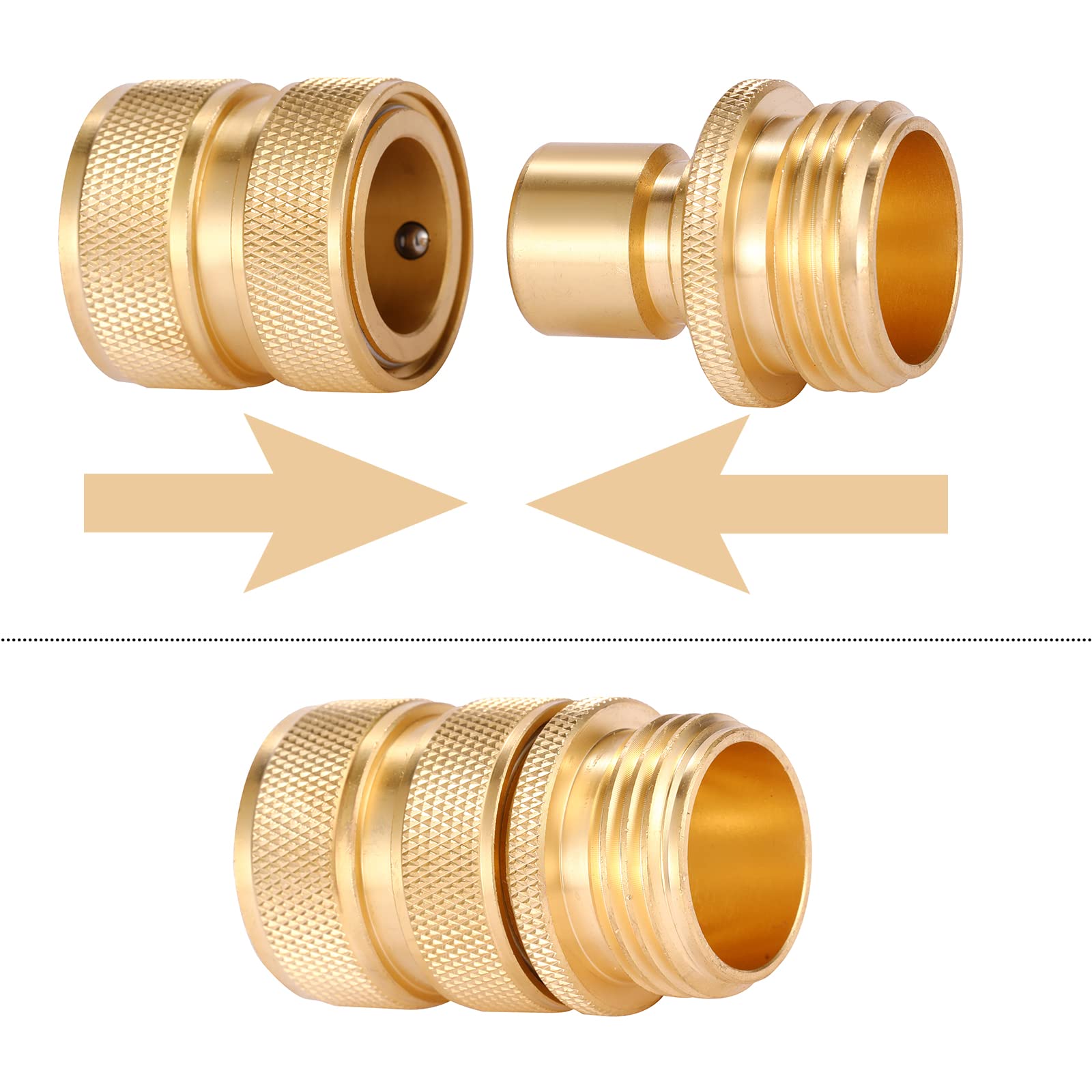 Brass hose connector system with leak-free performance