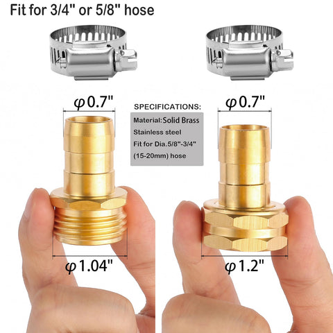 Sanpaint brass hose connectors for 3/4 and 5/8 inch hoses