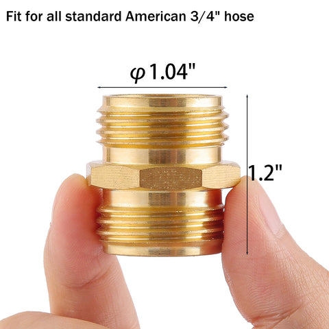 Sanpaint brass hose connectors female-to-female with dual swivel for easy maneuvering.