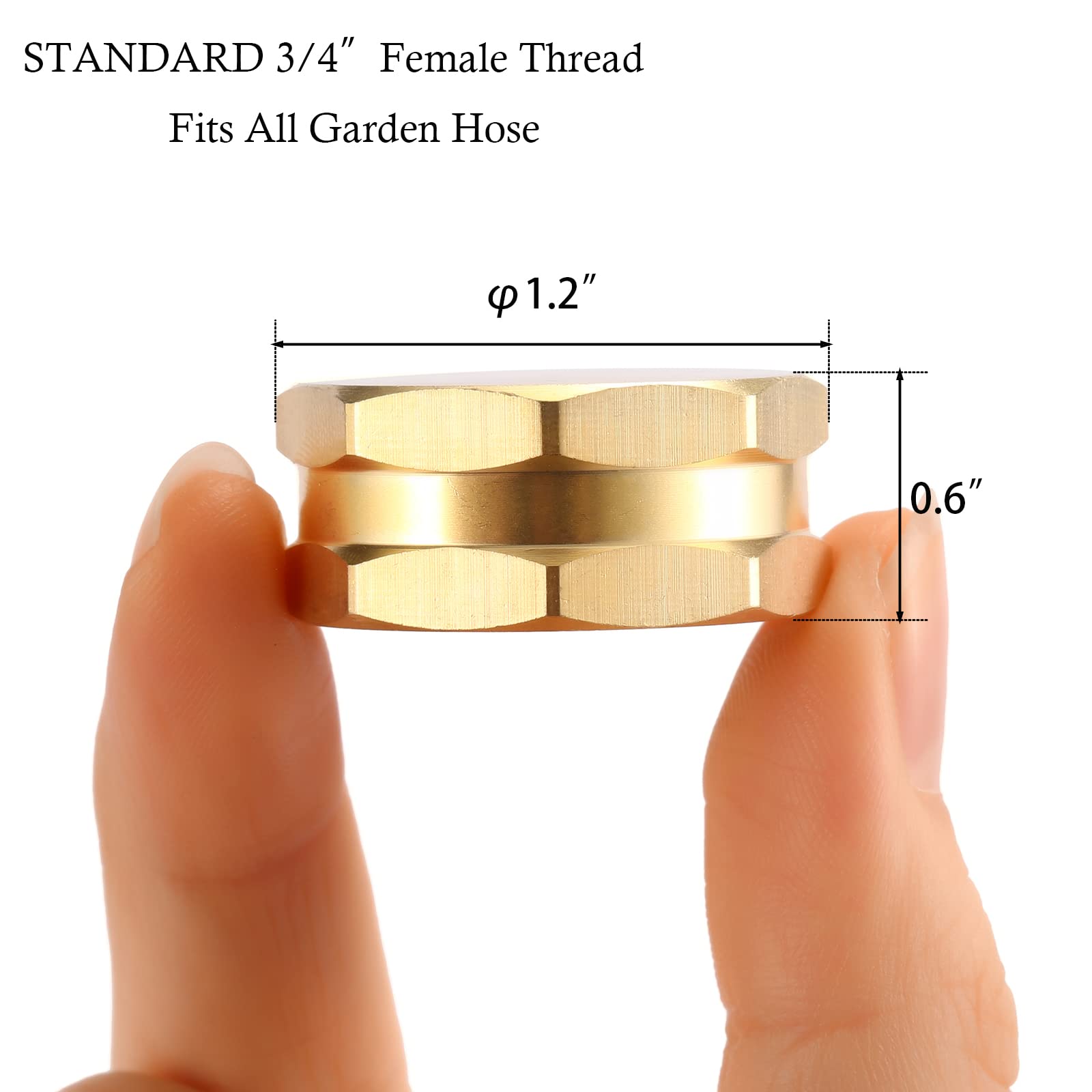 Sanpaint brass spigot cap 3/4 inch protects threads and fits standard hoses.