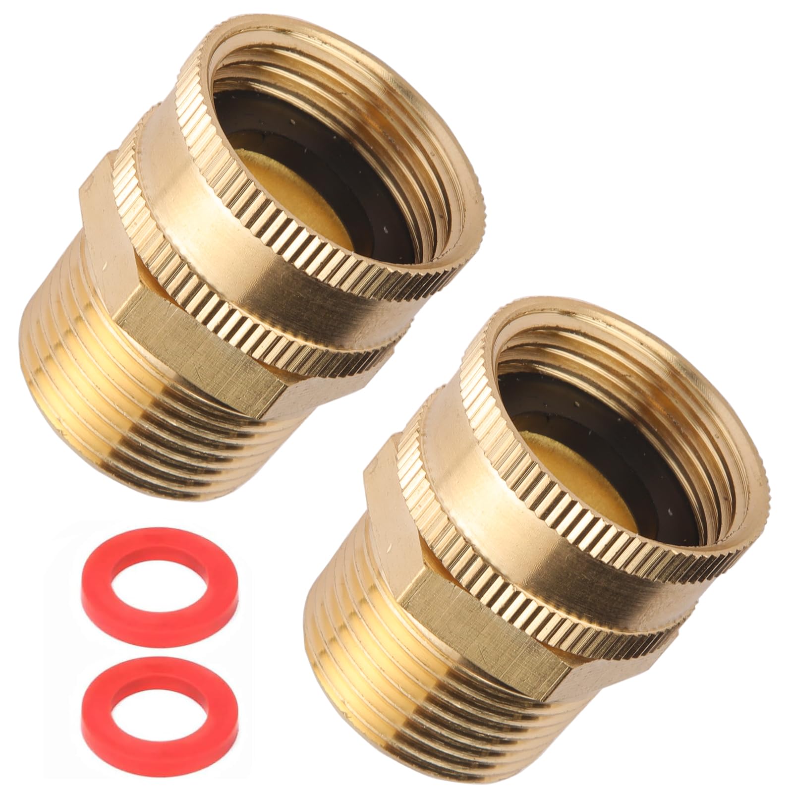 Sanpaint garden hose adapter with dual swivel for easy, kink-free connections.
