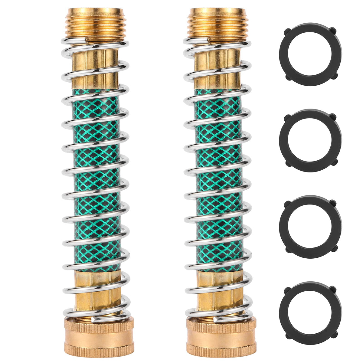 Sanpaint garden hose extension adapter with coil spring protecting against kinks while in use