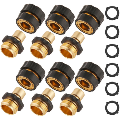 Sanpaint garden hose quick connect set showing durable aluminum construction for longevity.