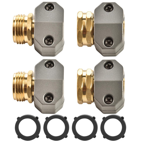 Sanpaint garden hose repair connector male shows a sturdy brass fitting for leak-free operation.