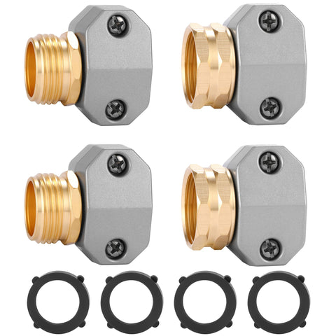 Sanpaint garden hose repair kit aluminum ends for quick, durable connections.