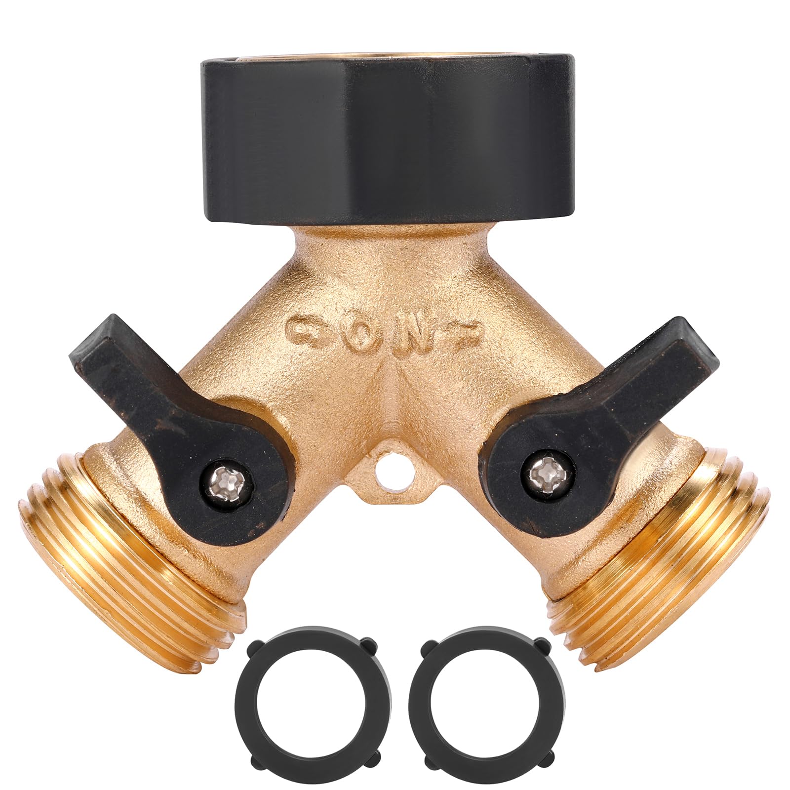 Sanpaint garden hose splitter brass body with 2-way design for versatile watering