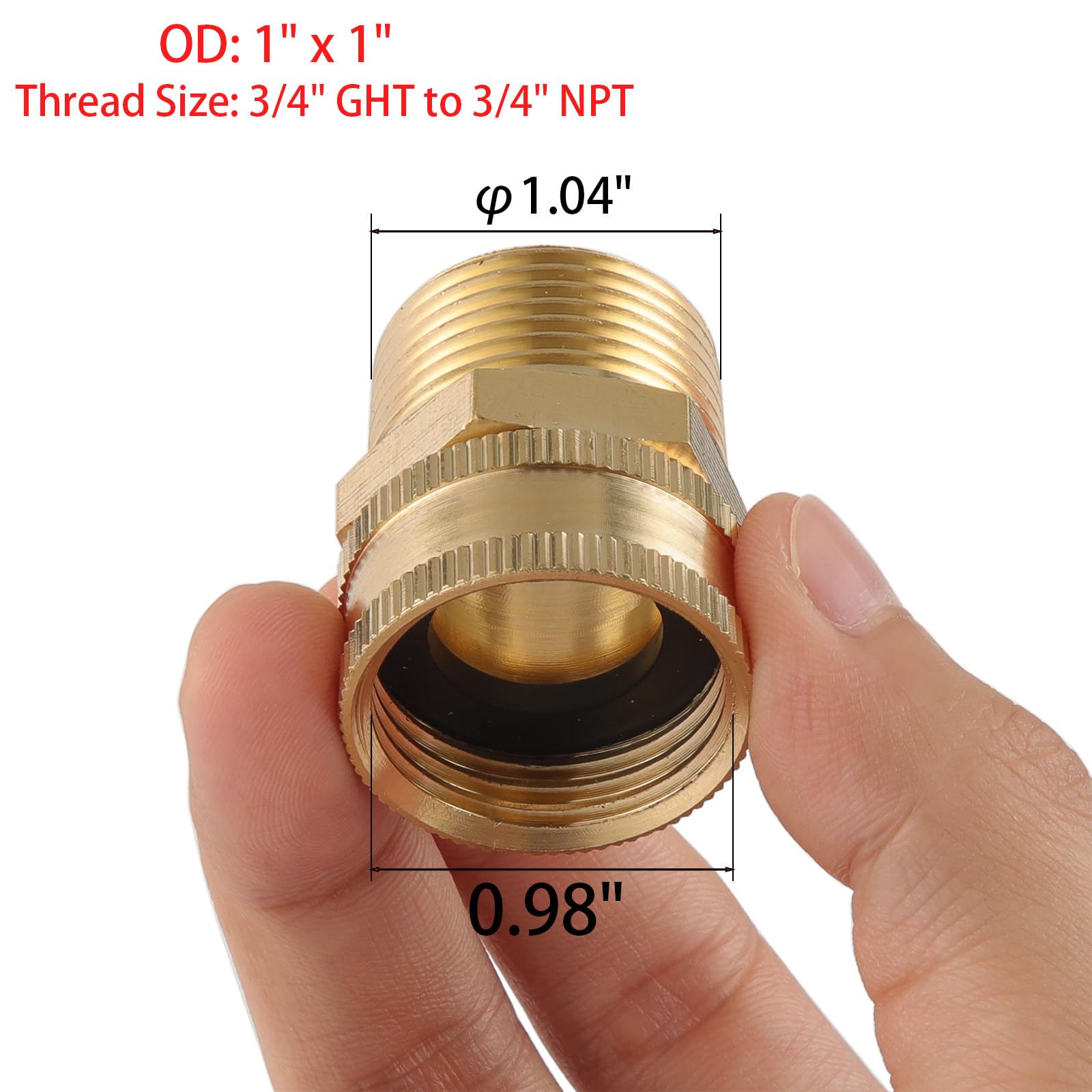 Sanpaint GHT female to NPT male adapter enabling quick conversions.