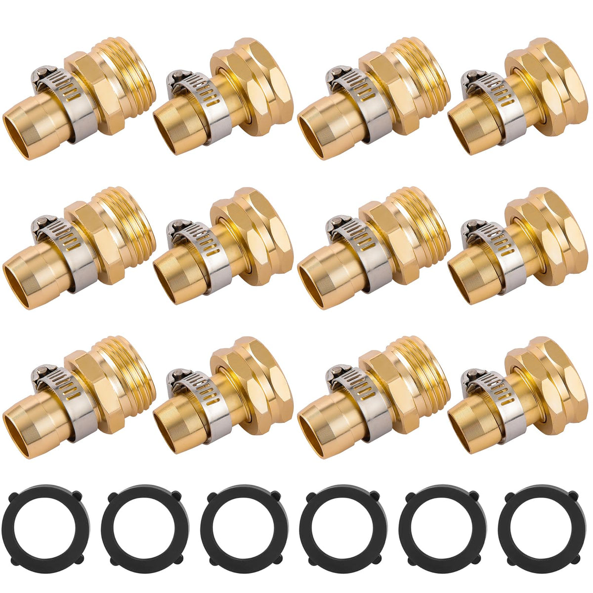 Sanpaint hose repair connectors pack closeup with clamps for secure outdoor use