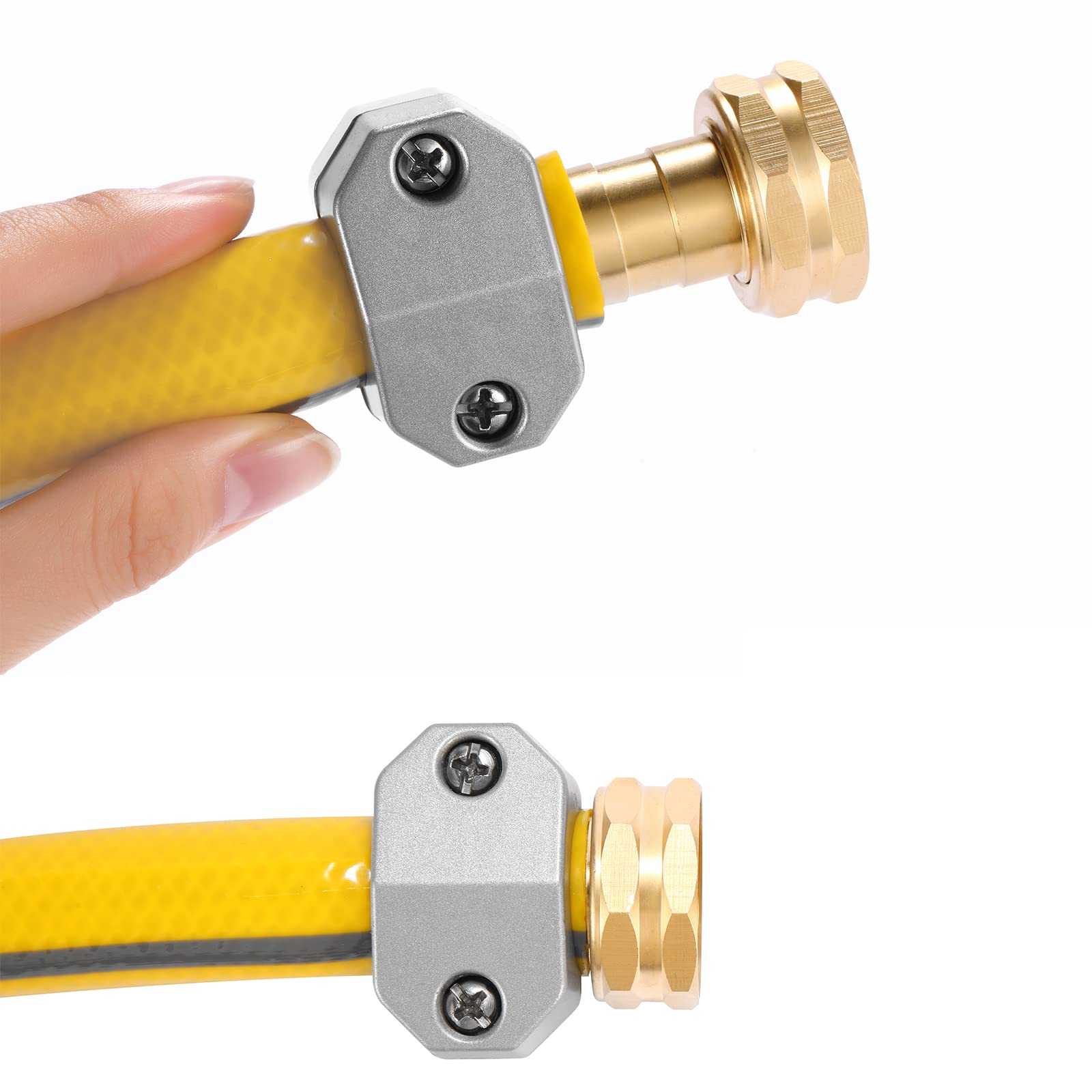 Sanpaint two-pack hose connectors suitable for standard garden hoses.