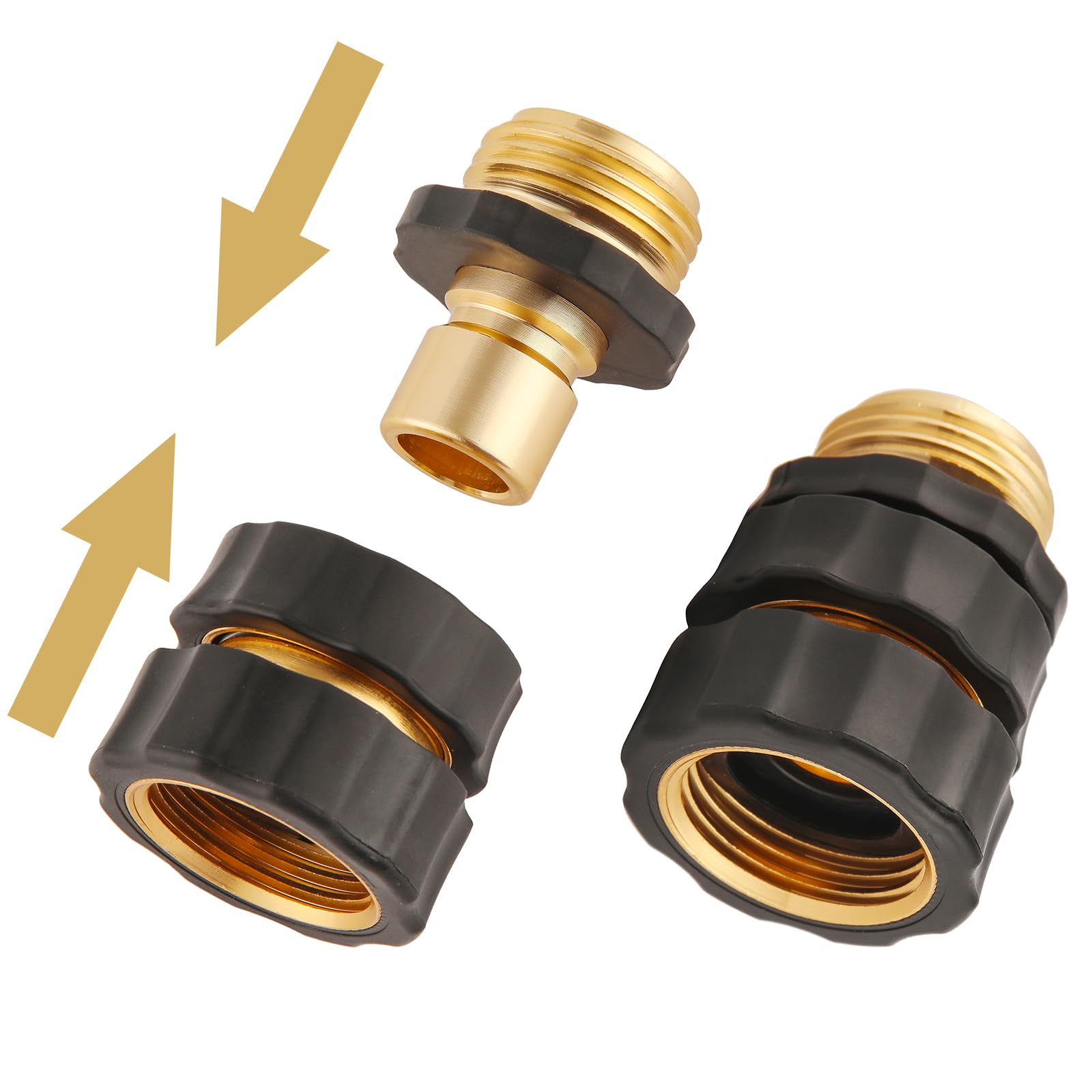 Sanpaint rubberized grip quick connector enables effortless on/off during gardening.
