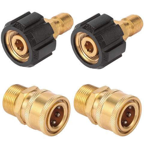 Sanpaint quick connect kit front view with brass adapters for easy pressure washer setup.