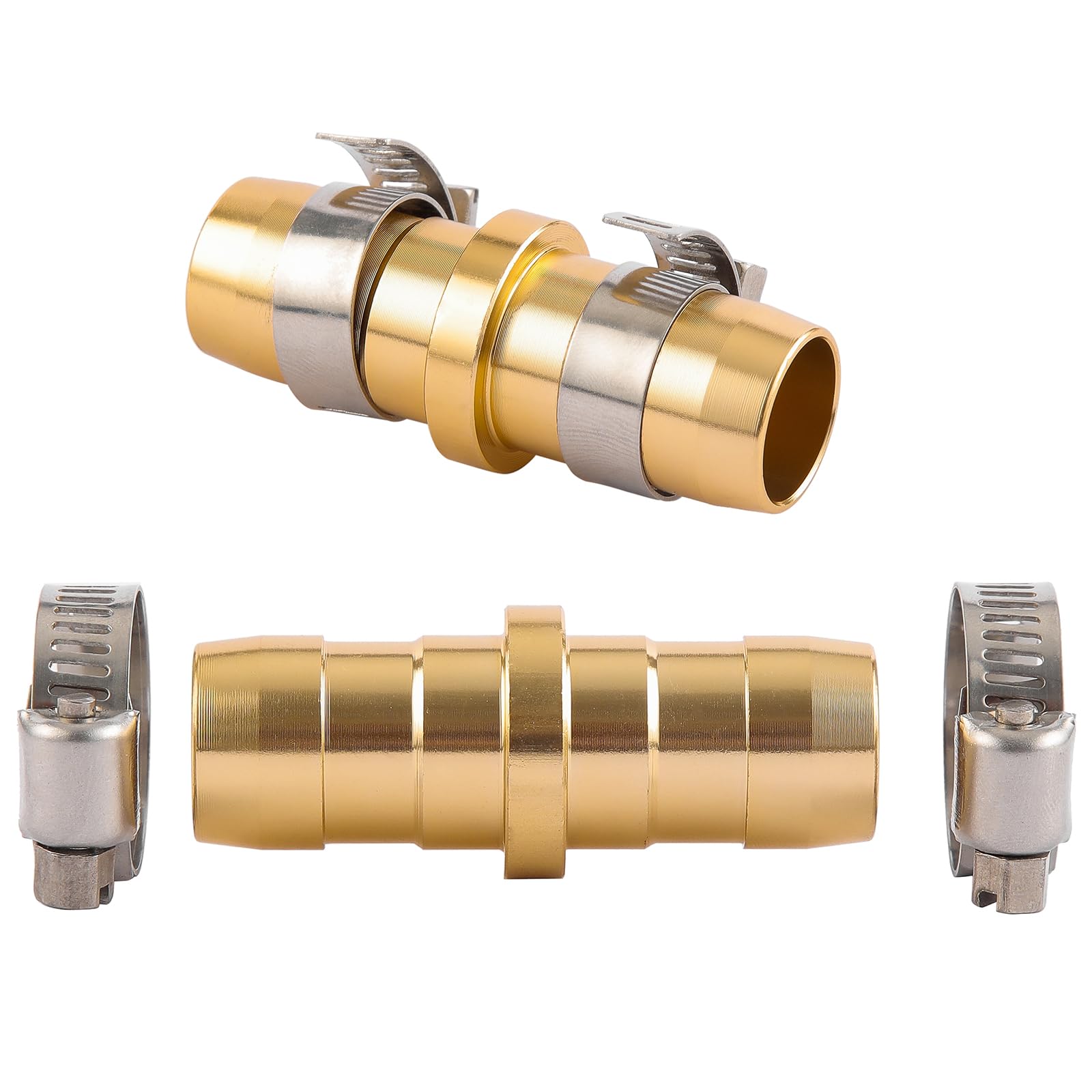 Sanpaint stainless steel clamp demonstrates secure, leak-free attachment.