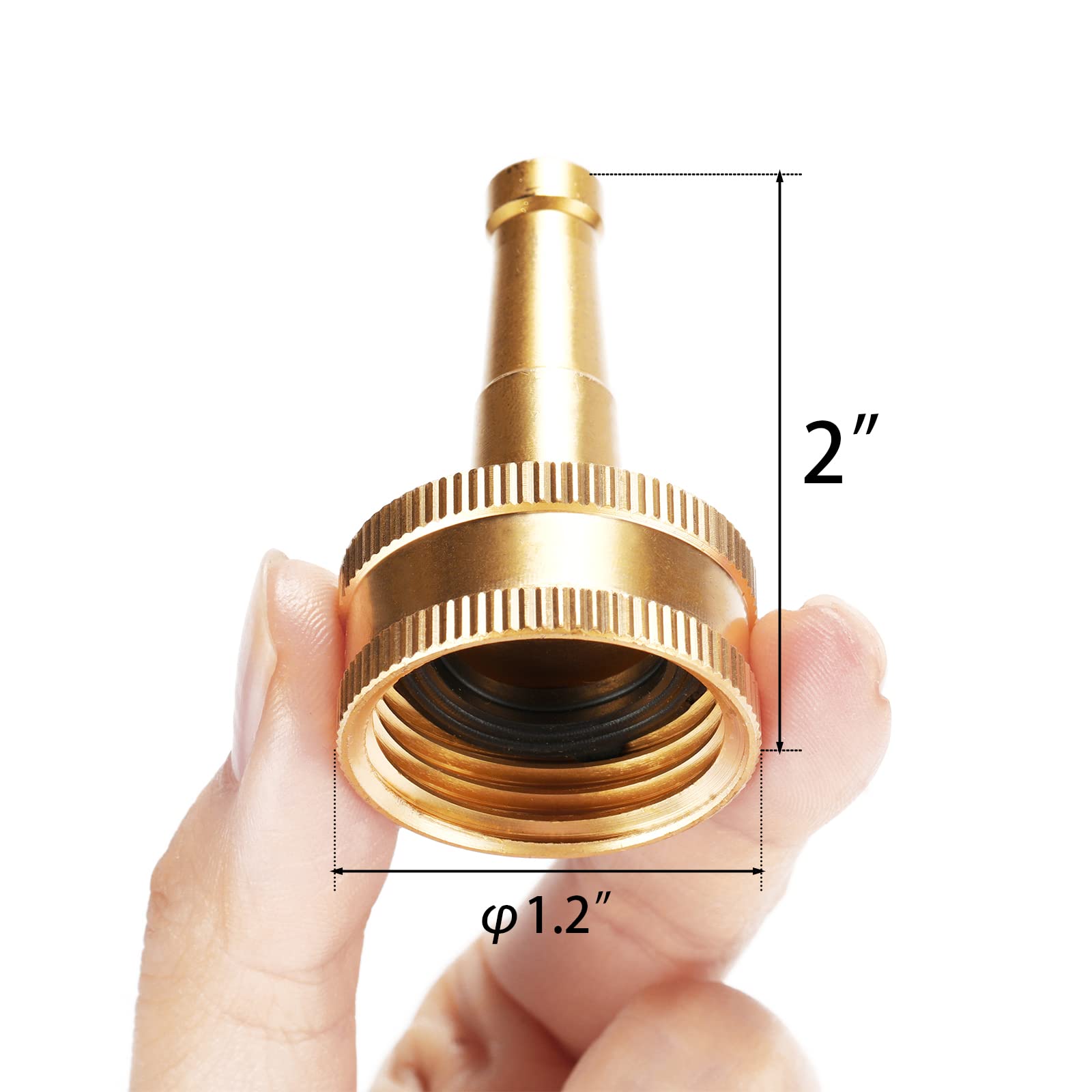 Sanpaint nozzle attached to hose shows simple 3/4-inch inlet connection