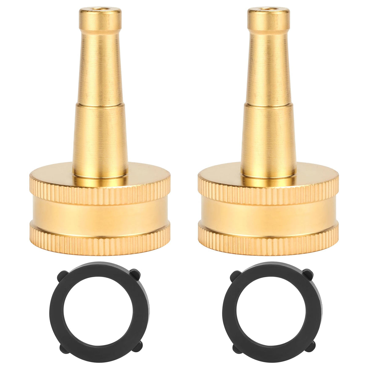 Sanpaint Sweeper Nozzle front view with dual brass jets for garden hoses