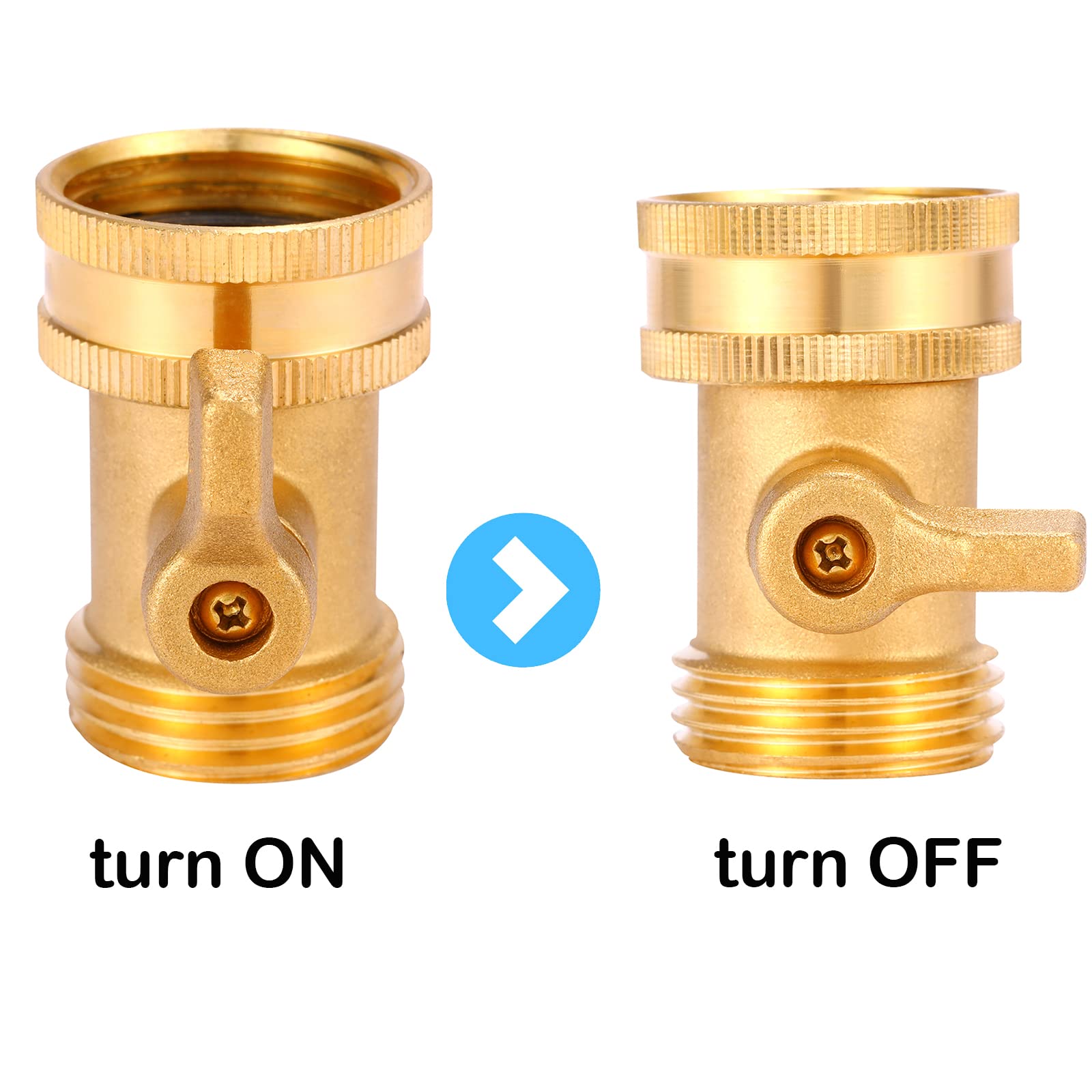 Sanpaint swivel connectors attached to faucet for precise hose attachment.