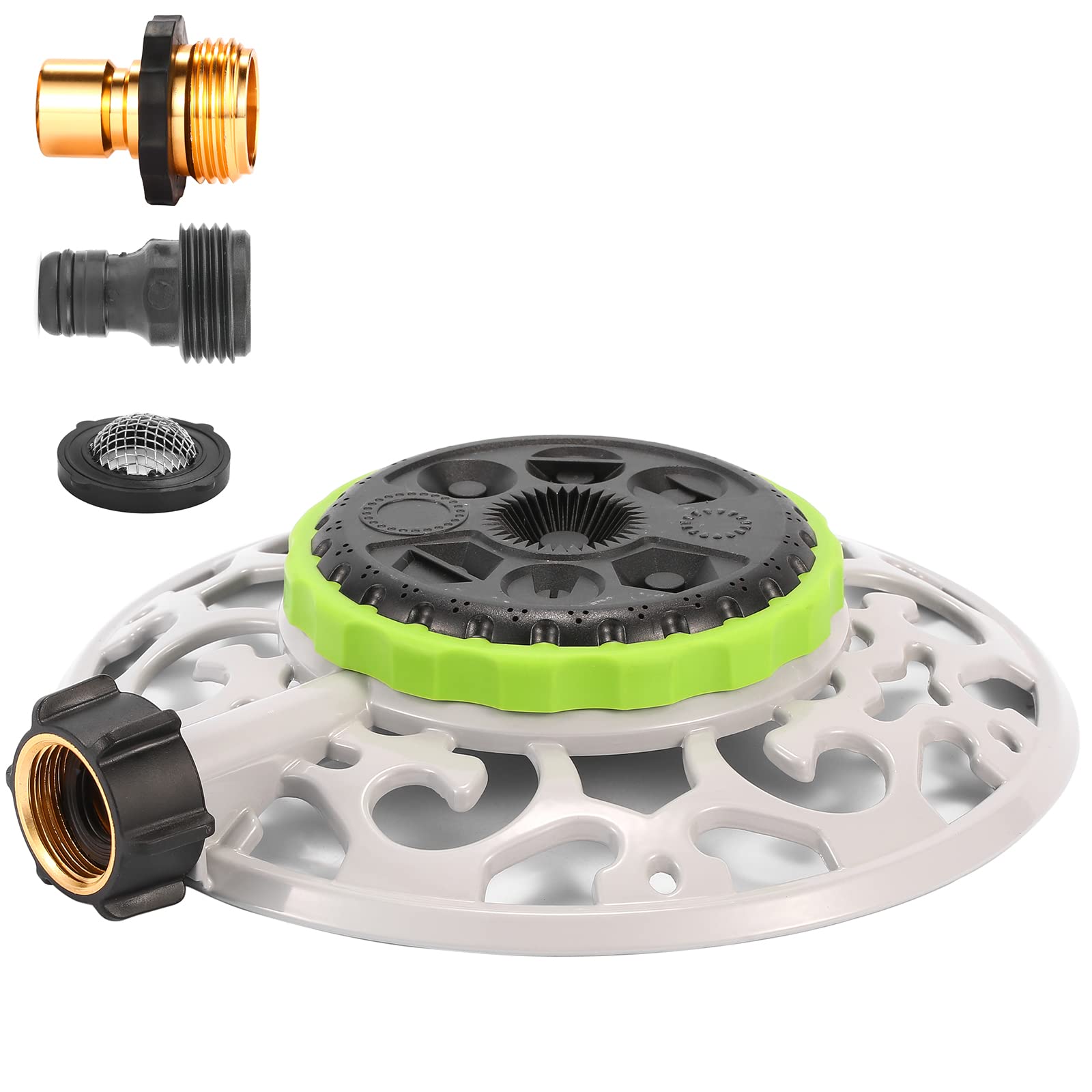 Sanpaint Turret Pattern Sprinkler on decorative metal base for stable watering.