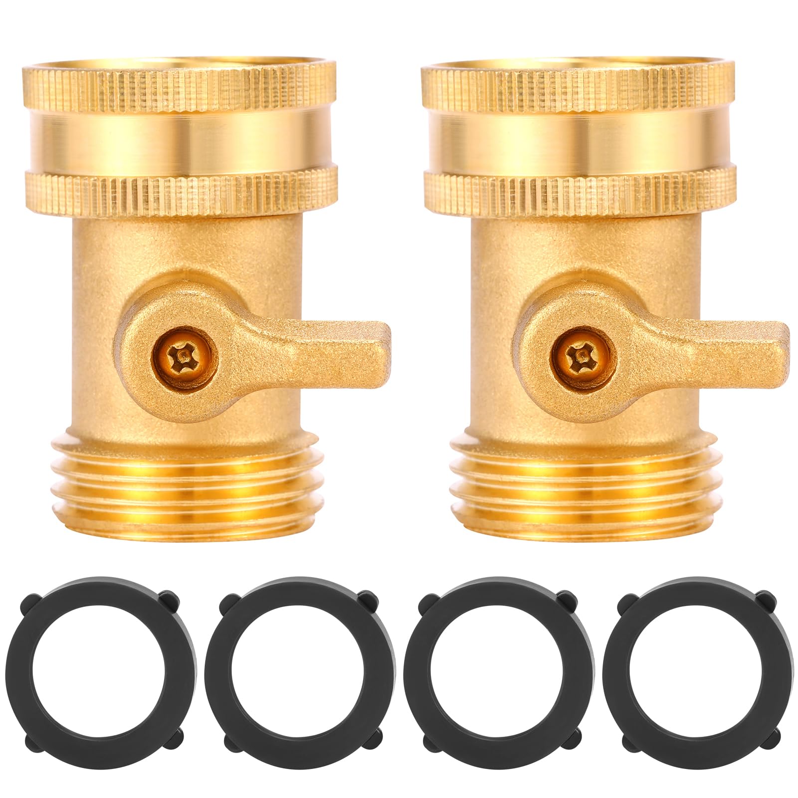 Sanpaint water hose shut off valve 2-pack for durable outdoor use.