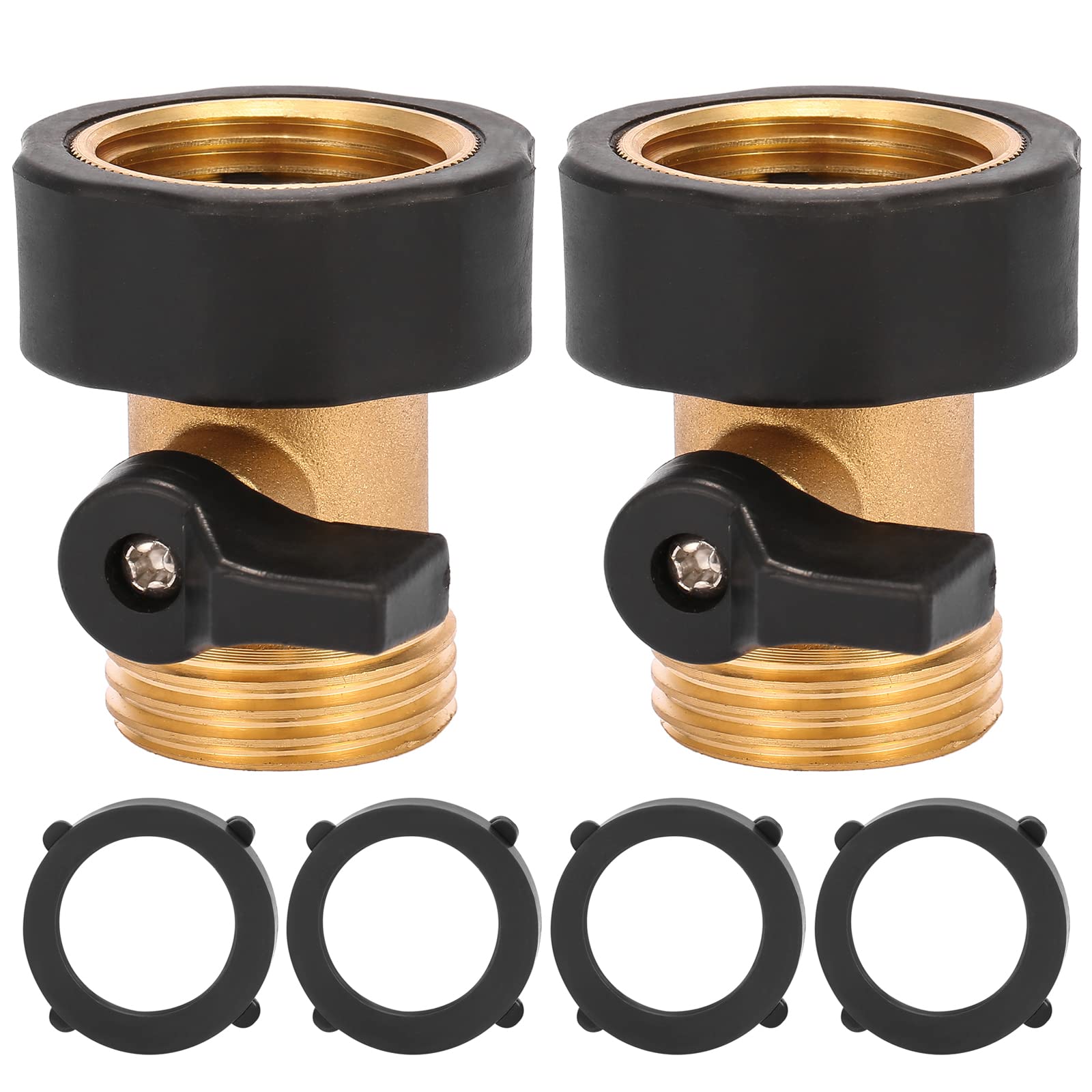 Sanpaint brass hose shut-off valve with easy-turn handle for reliable watering.