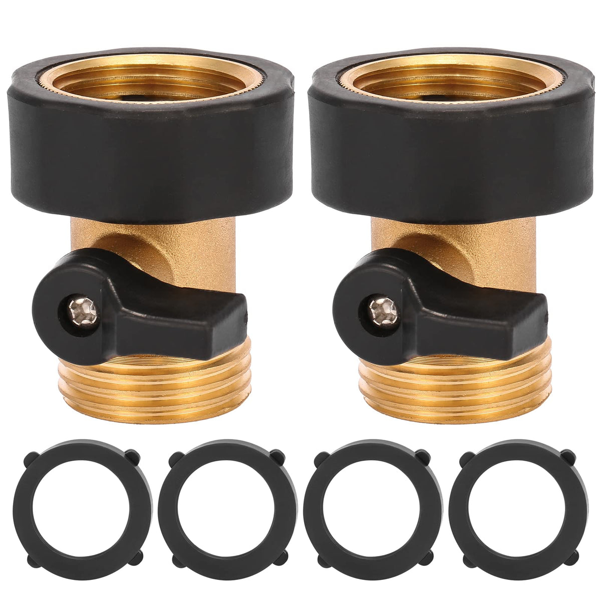 Sanpaint brass hose shut-off valve with easy-turn handle for reliable watering.