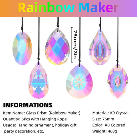 SANPLMG crystal prisms with hanging rope are ready for effortless window display
