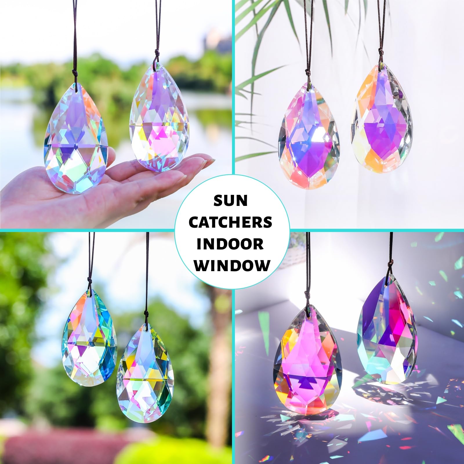 SANPLMG K9 crystal prisms sparkle in sunlit rooms for charming decor