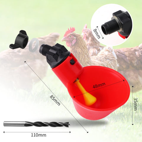 Sansheng chicken waterer assembly showing connection to bucket