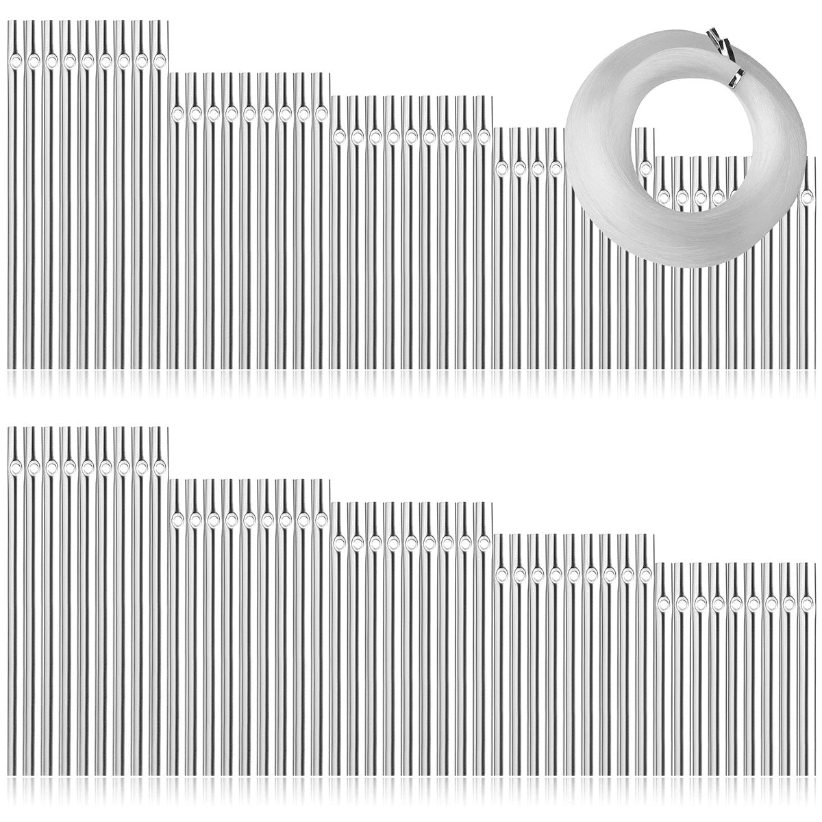 Sansheng wind chime tubes assembly showing varied lengths for porch decor and DIY projects.