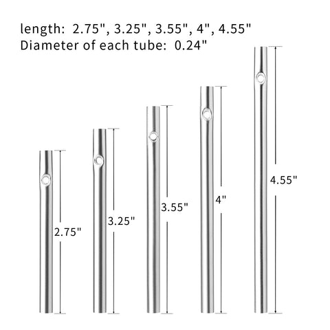 Sansheng wind chime tubes five sizes shown for versatile DIY decor.