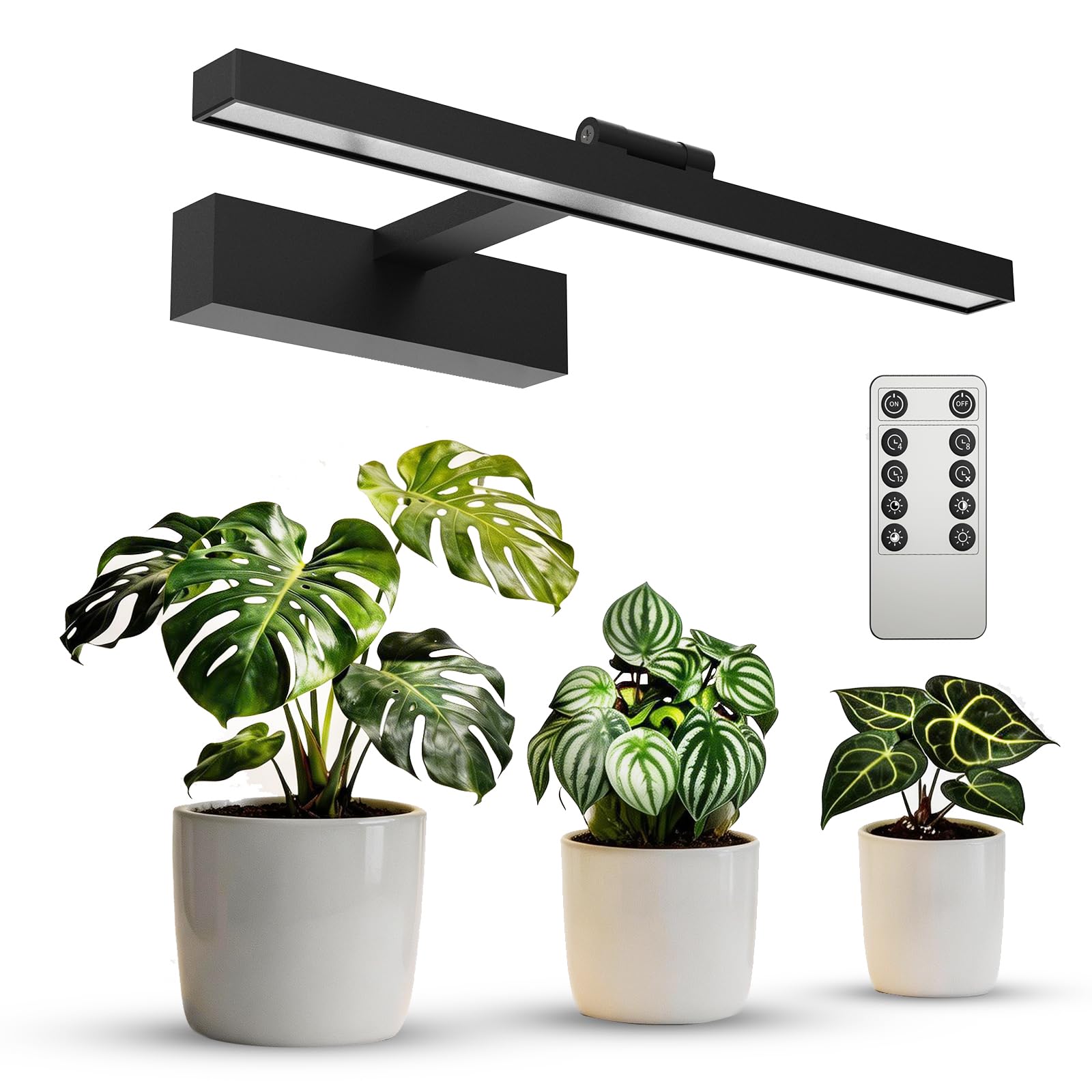 SANSI 35W full-spectrum grow light mounted on a wall for thriving indoor plants.