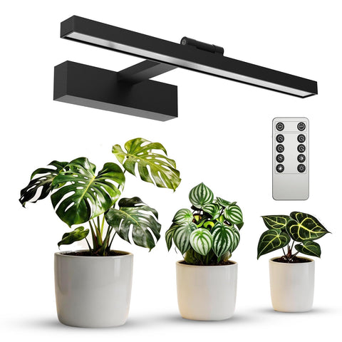 SANSI 35W full-spectrum grow light mounted on a wall for thriving indoor plants.