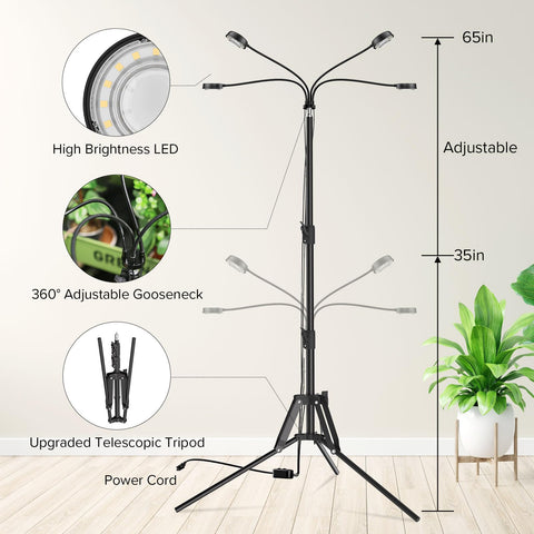 SANSI 360-degree gooseneck directs light precisely where plants need it.