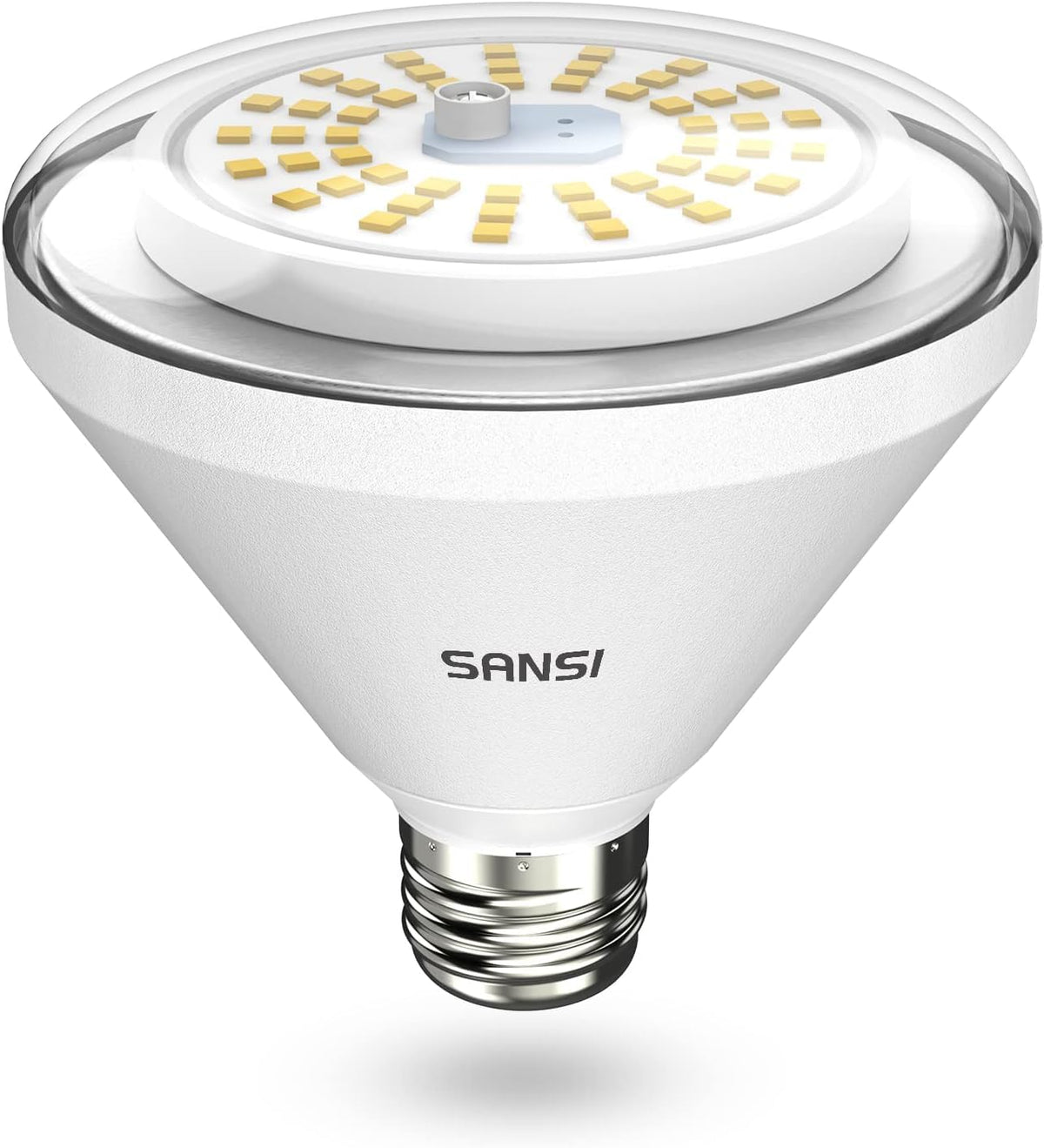 SANSI BR30 24W full-spectrum bulb with 120° beam for even plant coverage.
