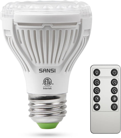SANSI dimmable grow light bulb full spectrum over indoor plants