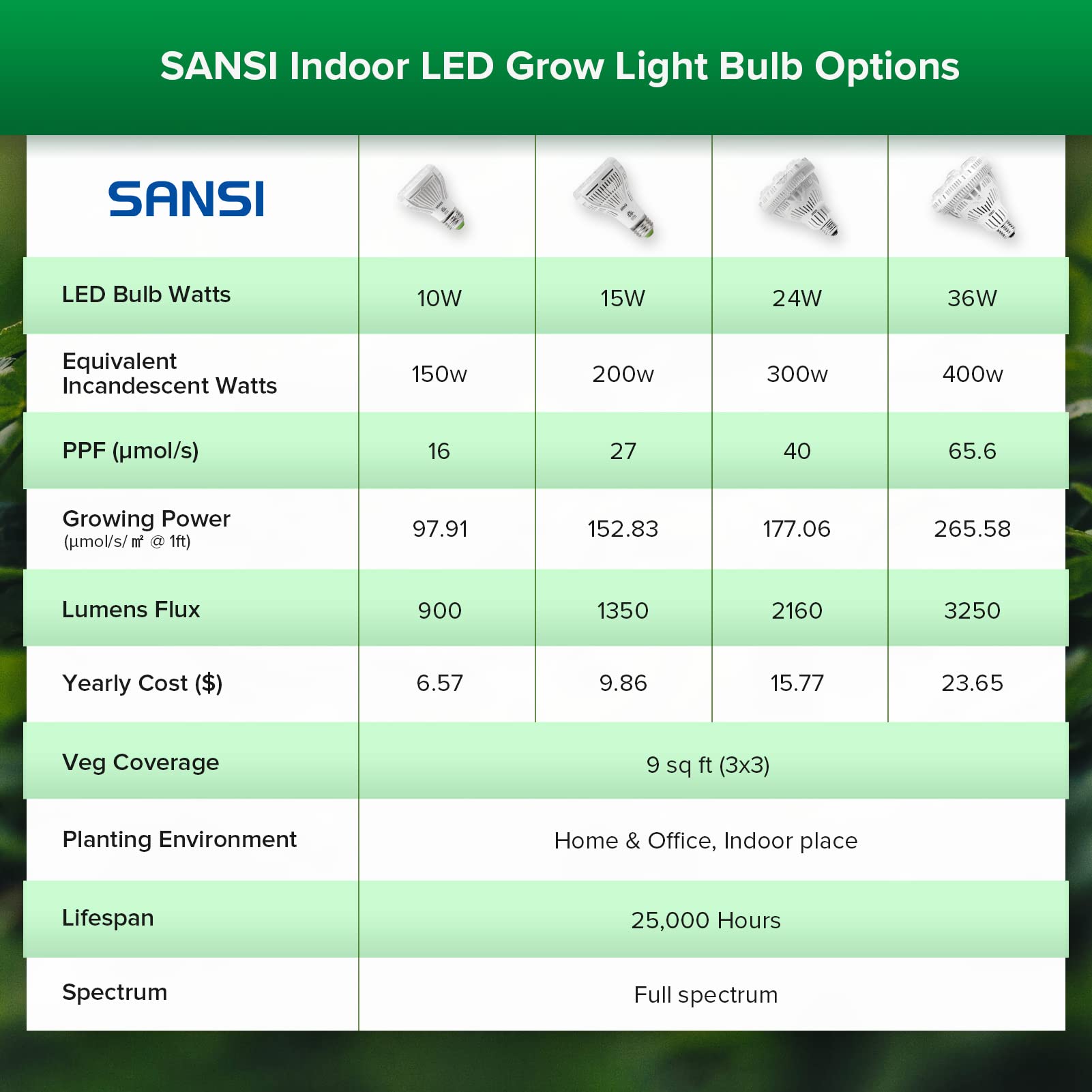 SANSI 5-year warranty offers long-term peace of mind.