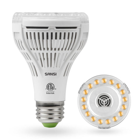 SANSI grow light full spectrum 4000K illuminates indoor plants for vibrant foliage.