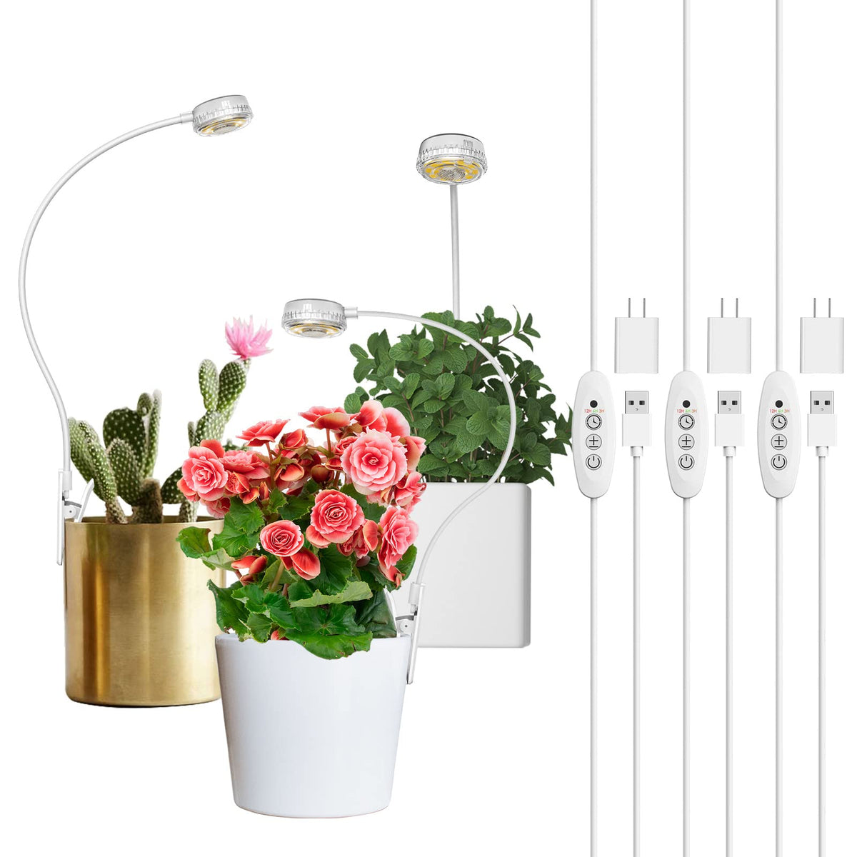 SANSI clip-on grow light full spectrum for healthy indoor plants.
