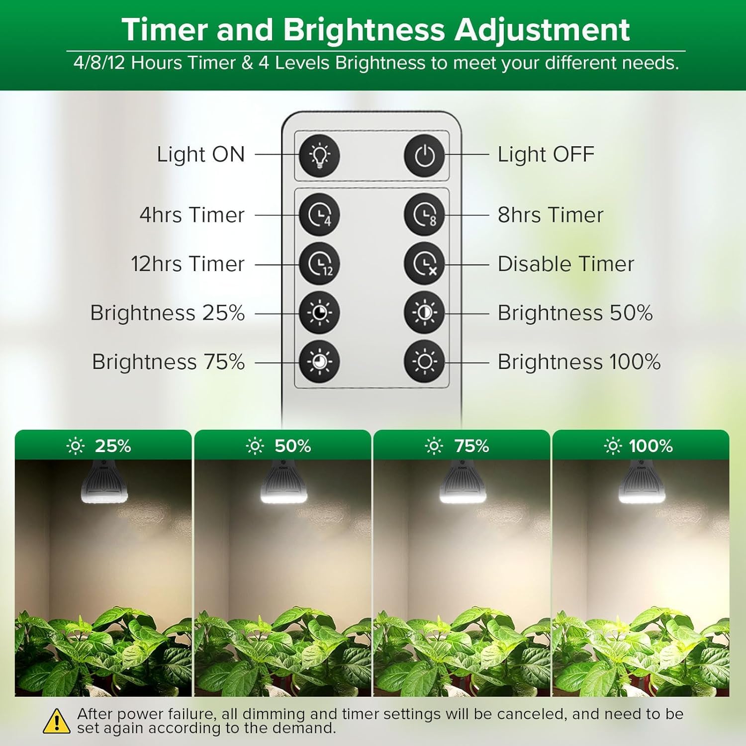 SANSI remote control for dimming and timing
