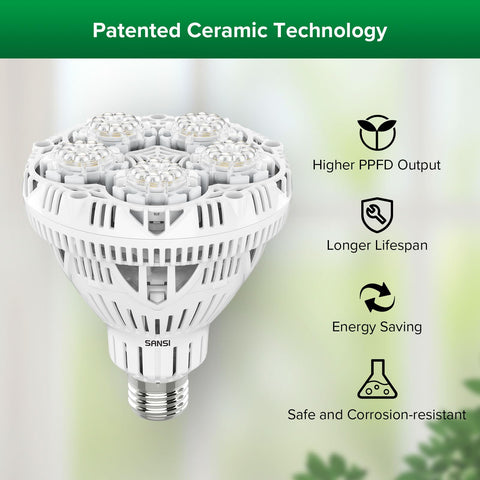Replaceable bulbs on the SANSI grow light for easy maintenance