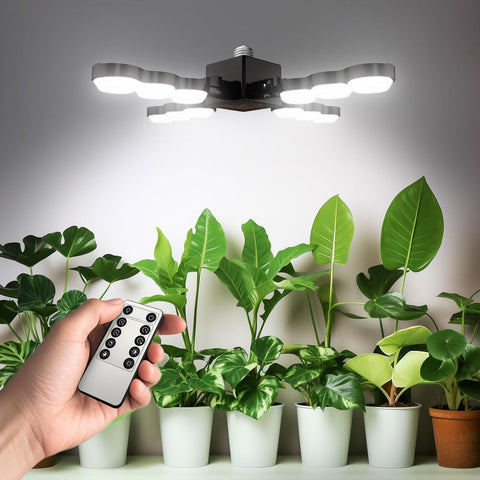 SANSI Grow Light with wide-coverage wing design for larger indoor plant setups.
