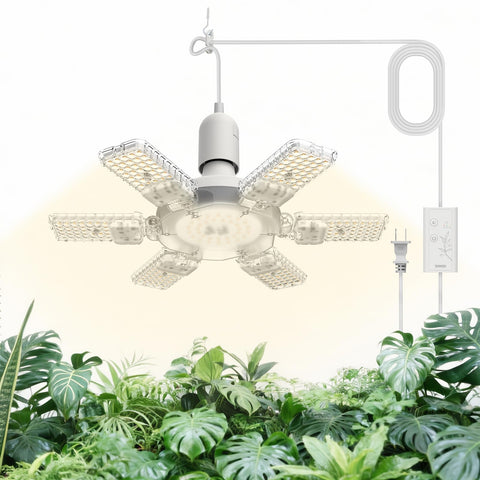 SANSI grow lights with adjustable wings provide broader coverage for multiple plants.