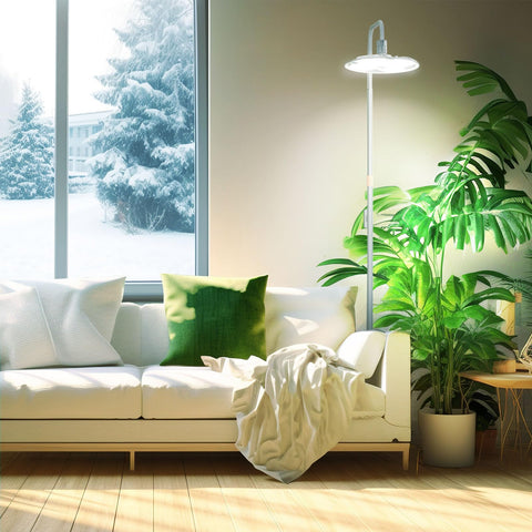 SANSI Grow Lights setup in a home to grow herbs and houseplants