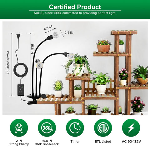 SANSI indoor plant growth solution supports herbs, succulents, and tropicals.