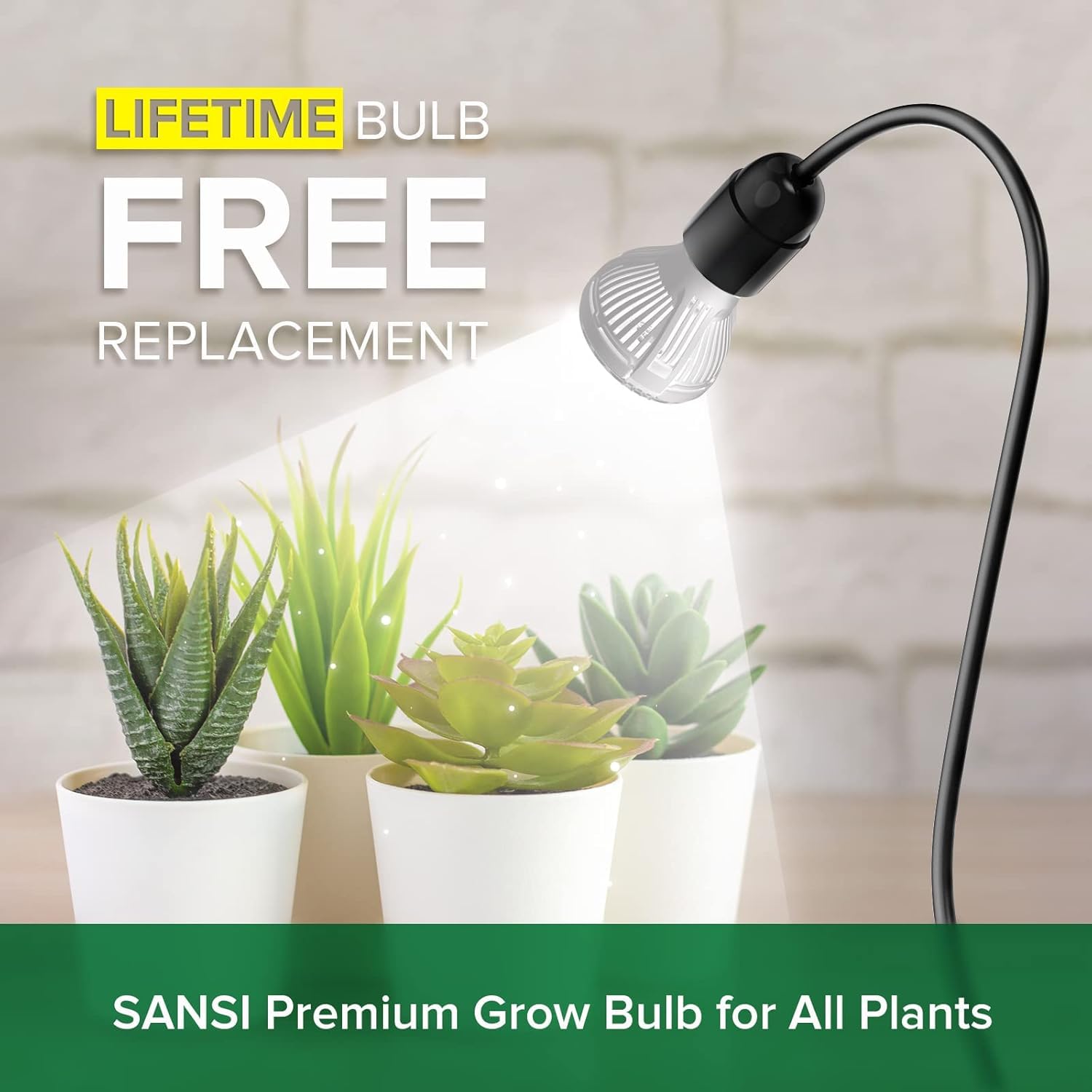 Bright 900 lumens from a 10W SANSI grow light for efficient growth.