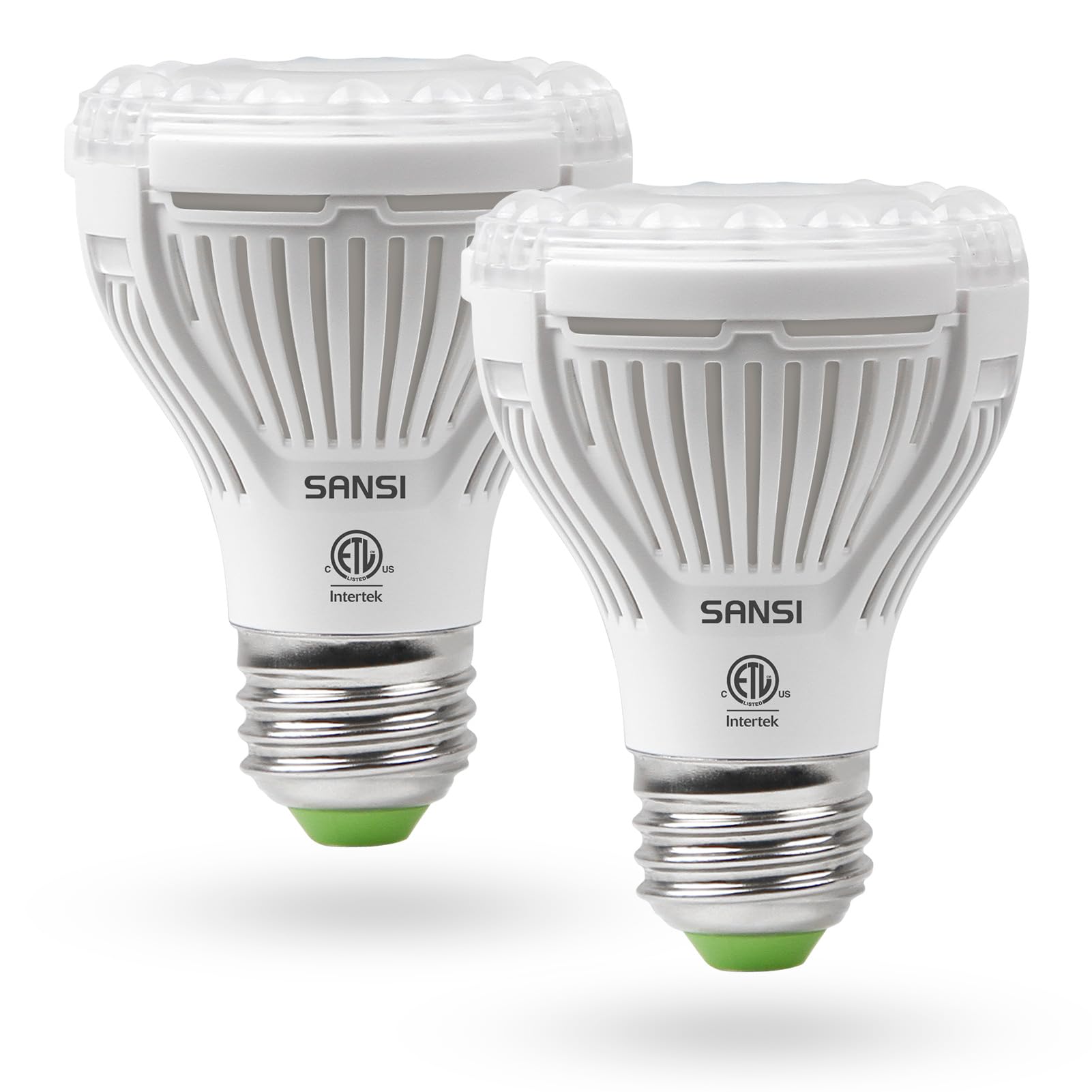 SANSI LED grow light bulb over seedlings supports vibrant growth.