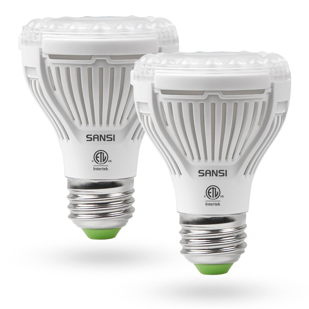 SANSI LED grow light bulb over seedlings supports vibrant growth.