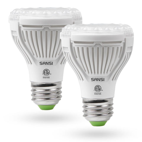 SANSI LED grow light bulb over seedlings supports vibrant growth.